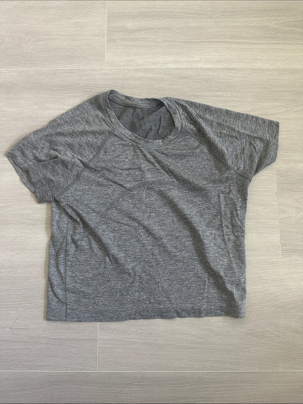 lululemon athletica Heathered Grey Crop Tee